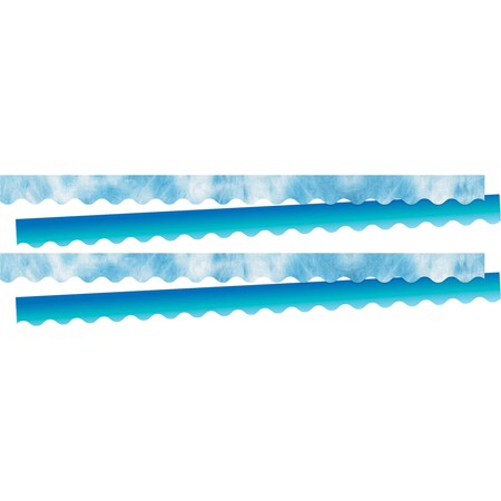 Barker Creek Tie-Dye & Ombr Blue Double-Sided Scalloped Border, 26/set, PK26 4329